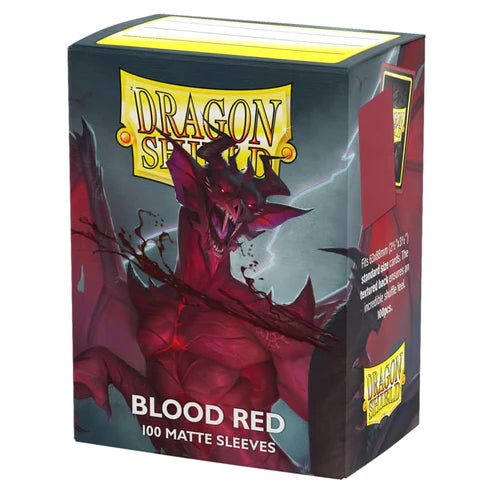 Dragon Shield | Standard Size Card Matte Sleeves | 100 CT - Smooth & Tough Premium TCG Sleeves | Compatible with Pokemon, Flesh & Blood, One Piece & Magic The Gathering | Blood Red - Matte
