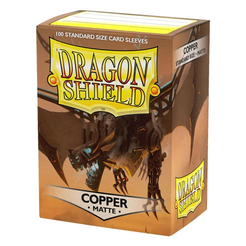 Dragon Shield | Standard Size Card Matte Sleeves | 100 CT - Smooth & Tough Premium TCG Sleeves | Compatible with Pokemon, Flesh & Blood, One Piece & Magic The Gathering | Copper