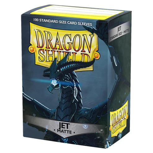 Dragon Shield | Standard Size Card Matte Sleeves | 100 CT - Smooth & Tough Premium TCG Sleeves | Compatible with Pokemon, Flesh & Blood, One Piece & Magic The Gathering | Jet Matte