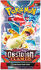 Pokémon trading card game pack with a dragon-like creature illustration on a colorful background.