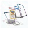 Three transparent protective phone cases with colored borders are shown floating around a graded Pokémon card on a clean white background. The cases appear to be clear with blue, purple, and gray tinted edges.