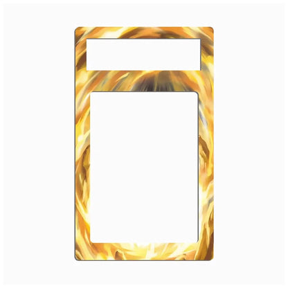 A decorative light switch plate cover featuring a swirling golden-yellow and orange flame pattern around the outer border, with two rectangular cutouts for a single-toggle switch and a larger outlet opening.