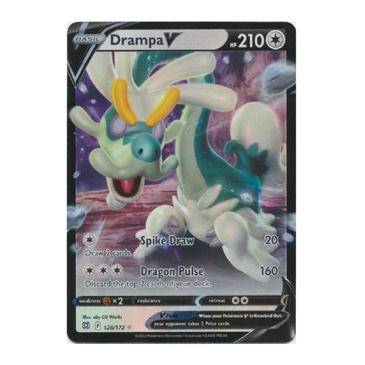 A single Pokémon trading card featuring Drampa, a dark dragon character, with the card text and game icons visible against a plain light background.