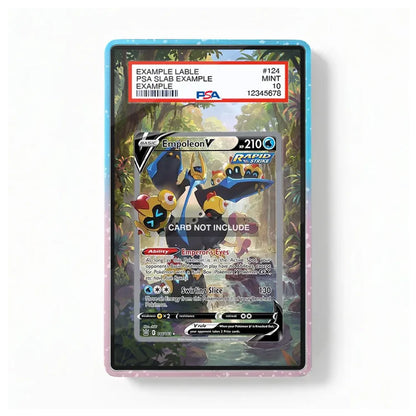 A PSA graded protective card slab containing a Pokémon Empoleon V card, shown against a plain white background. The slab has a light blue and pink gradient border, and the PSA grading label is visible at the top.