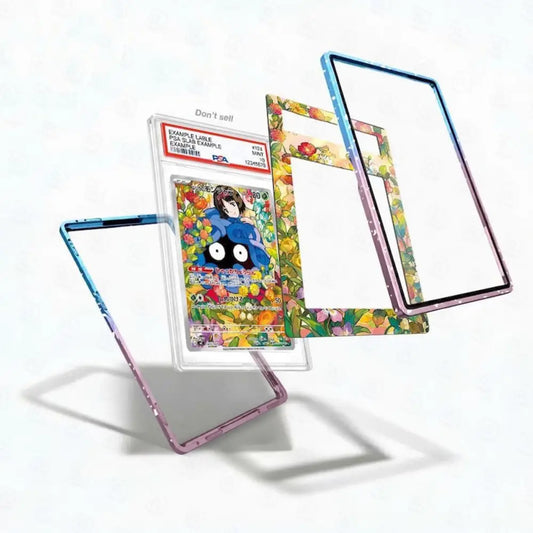 Card with protective green border on a white background