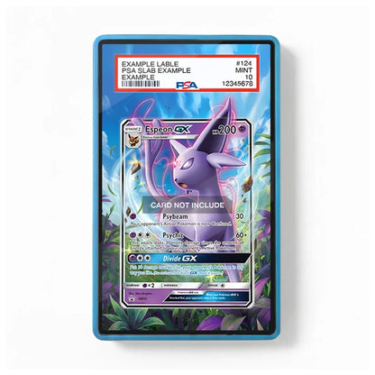 A PSA graded protective card slab containing a Pokémon Eruption GX card, shown against a plain white background. The slab has a blue border and a PSA label at the top.