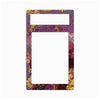 A decorative rectangular frame or border with a large blank center cutout and a smaller horizontal cutout near the top, featuring an ornate purple, gold, and burgundy patterned design on a light gray background.