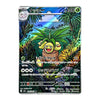A holographic Pokémon trading card featuring Nidhago in a lush green jungle scene, with Japanese text and a silver border on a white background.