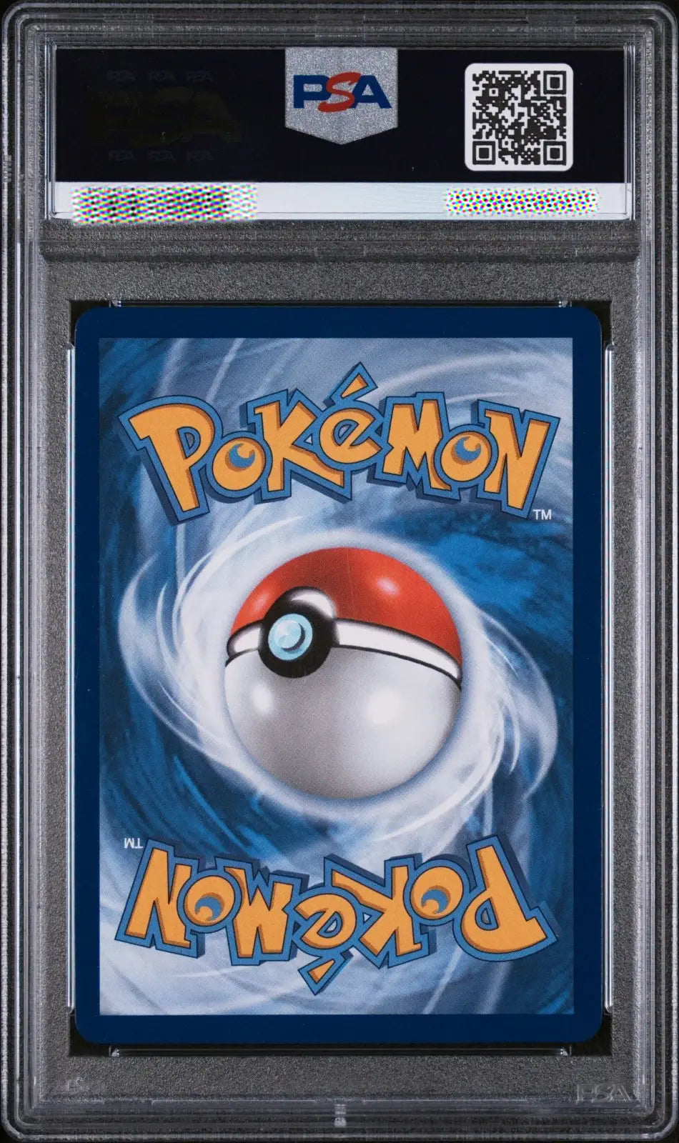 Pokémon trading card in a protective case with FSA logo