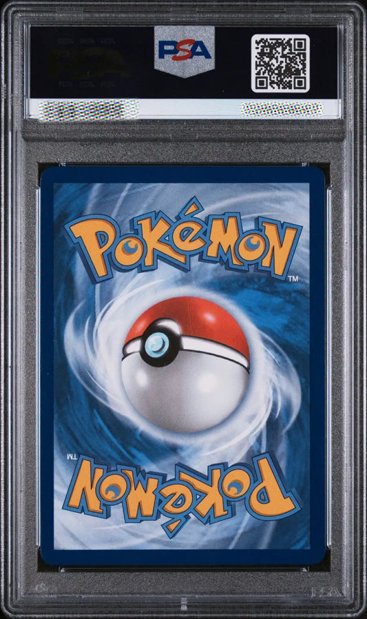 Pokémon trading card in a protective case with FSA logo