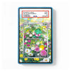 A PSA graded Pokémon TCG card slab containing a Bulbasaur card, shown against a plain white background. The slab has a blue border and a printed example label at the top with PSA branding and grading details.