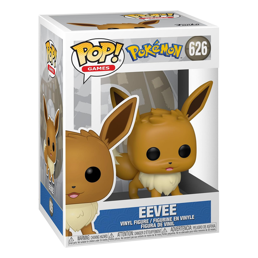 Funko Pop! Eevee vinyl figure packaging with branding and product details.