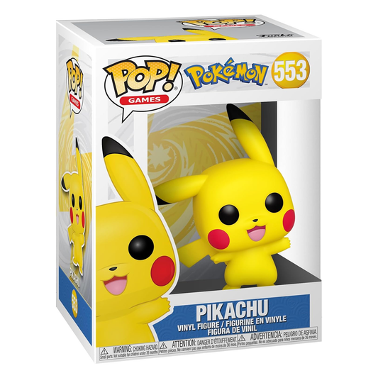 Funko Pop! vinyl figure of Pikachu in packaging with visible branding.