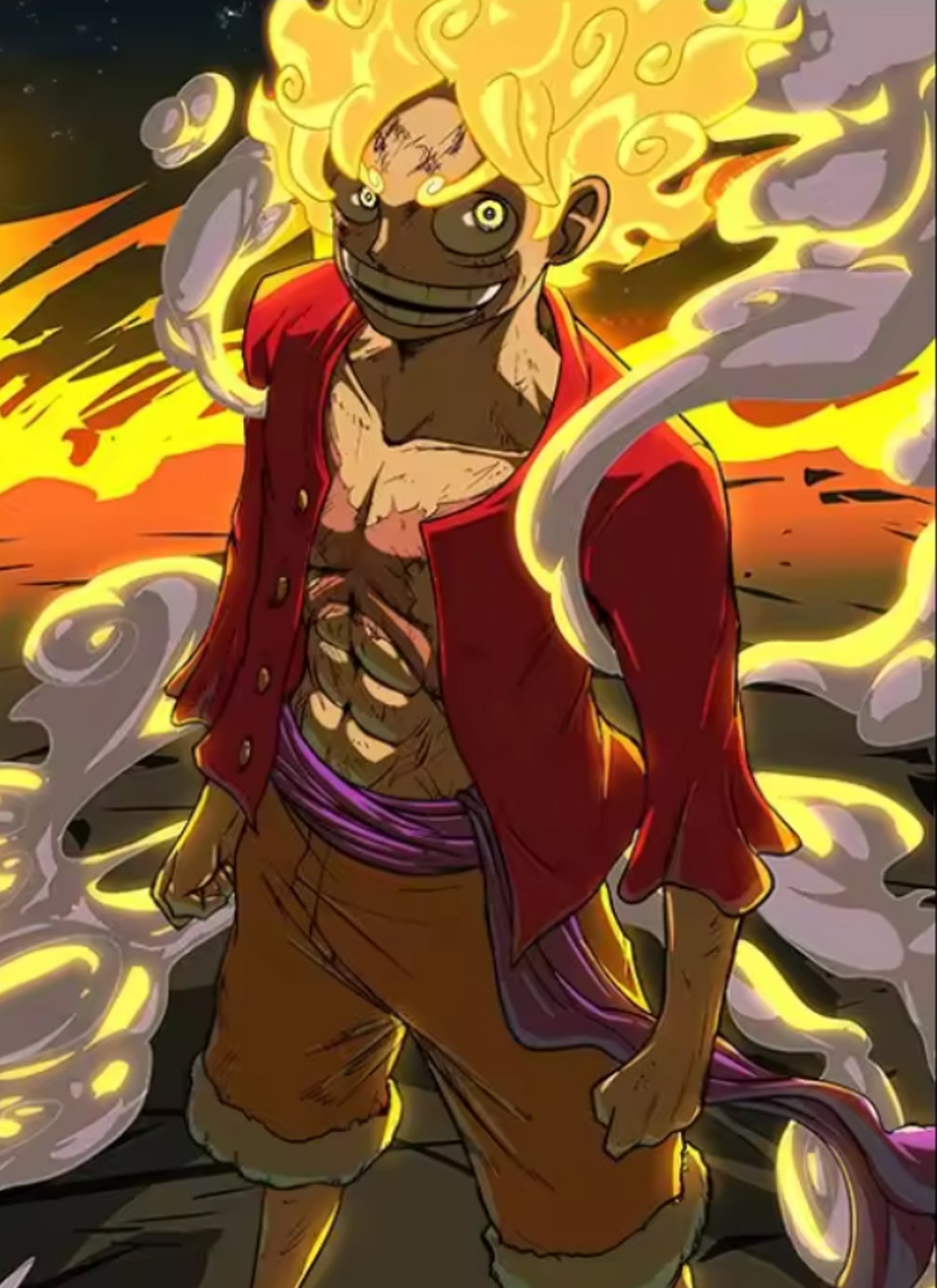 Gear 5 Luffy Anime Poster One Piece Wall Art Sun God Nika Print - PokeTCG