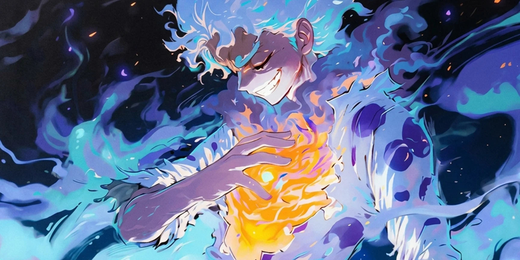 Gear 5 Luffy Energy Mousepad Anime Desk Mat XL One Piece Awakening Power Gaming Mouse Pad Cosmic Aura Design - PokeTCG