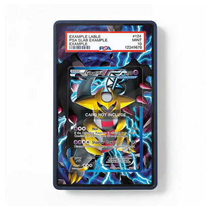 A PSA graded display slab containing a holographic Pokémon trading card featuring Groudon, shown against a plain white background. The slab has a blue border and a PSA label at the top.