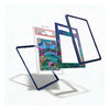 A set of custom protective card frames and inner liners displayed in a floating, exploded view on a clean white background. The frames feature a dark navy blue border, while the inner liner showcases a vibrant, multicolored psychedelic ocean-themed illustration.