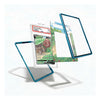 A clear acrylic display card holder with a translucent blue border, shown in multiple angles with a graded Pokémon card inside and a sample card back design visible on a clean white background.