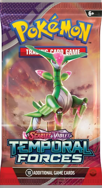 Pokémon Trading Card Game pack featuring a Pokémon illustration on a colorful background.