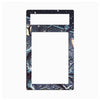 A decorative plastic or acrylic phone wall mount cover with a winter night scene print, featuring snow-covered trees and a streetlamp in a dark blue and black color palette, shown on a plain white background.