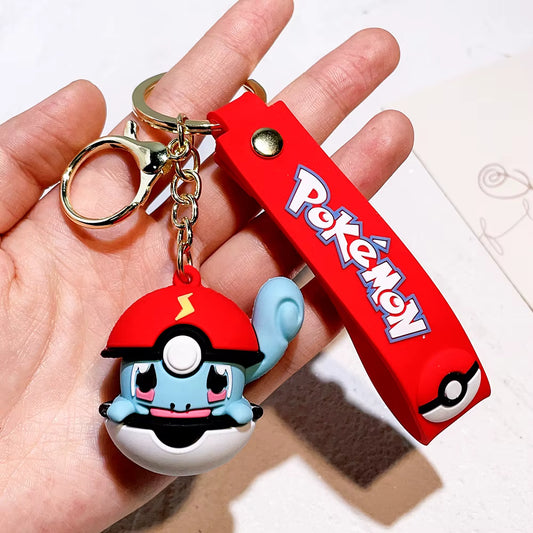 Cute 3D Anime Pokémon Keychain – Pikachu & Eevee PVC Charm