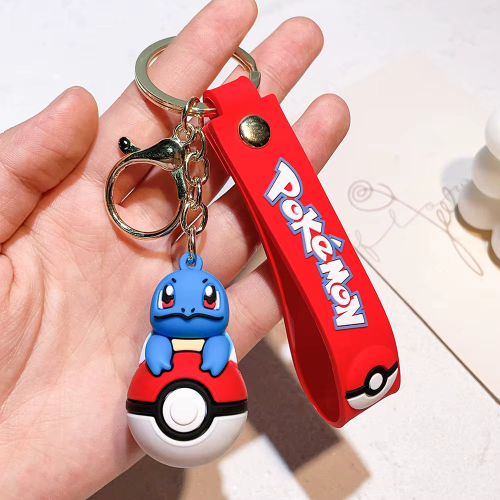 Cute 3D Anime Pokémon Keychain – Pikachu & Eevee PVC Charm