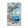 A Pokémon trading card featuring a winter forest scene with a green bird character, shown against a plain white background. The card has a large gray censor box over the center artwork and a visible 'CARD NOT INCLUDE' overlay.