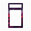 A decorative rectangular frame or plate with rounded corners, featuring a purple and pink galaxy landscape print with stars, shown on a plain white background.
