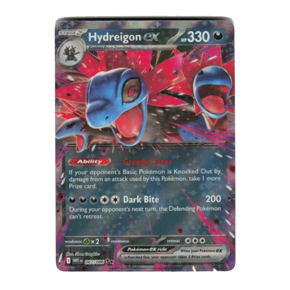 A single Pokémon EX trading card featuring Hydreigon, with artwork of the blue and red dragon-like creature on a dark background. The card includes game text, attack details, and Pokémon branding.