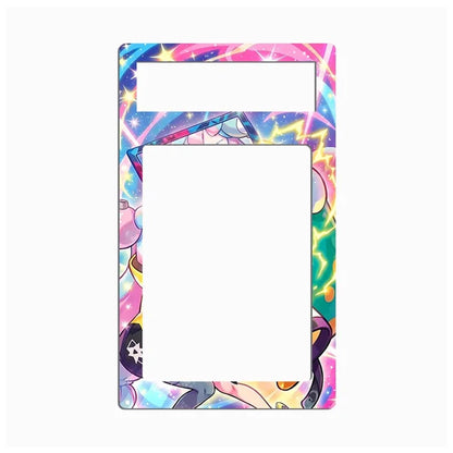 A rectangular phone case with a colorful anime-style border and a large blank white center cutout, shown on a plain white background.