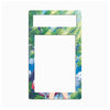 A rectangular phone case with rounded corners featuring an anime-style illustration of a girl in a forest with sunbeams filtering through green trees and blue sky. The case has two cutouts for phone components and is shown on a plain white background.