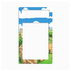 A rectangular light switch plate cover featuring a colorful cartoon landscape with blue sky, white clouds, green grass, and tan stone ruins, shown on a plain white background.