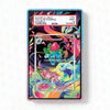 Colorful trading card packaging with a dinosaur illustration on a white background