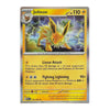 A holographic Pokémon trading card of Jolteon from the Evolving Skies expansion, featuring a yellow and orange Jolteon illustration with lightning effects, set against a clean white background.