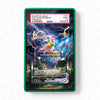 Pokémon trading card in a protective holder on a white background