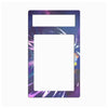 A rectangular decorative plate or frame with rounded corners, featuring a colorful cosmic print with purple, blue, and pink nebula-like patterns, shown on a plain white background.