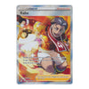 A holographic Pokémon TCG card featuring Kabu, a Fire-type Trainer Supporter. The card has a silver border with colorful artwork of Kabu surrounded by fire and a Pokéball, set against a plain white background.