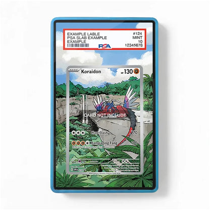 Card holder with a Koralidon trading card inside, featuring a colorful creature illustration on a white background.
