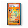 A PSA graded sample Pokémon trading card slab showing a Leafon V card, photographed against a clean white background. The slab has a blue border and a white header with PSA branding and grading details.