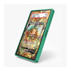 A green protective phone case shown at an angle, displaying a colorful Pokémon card game screen inside. The case is photographed on a clean, light gray background.