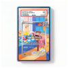 A framed art print featuring a parody of a Pokémon trading card with a PSA grading label overlay, displayed on a clean white background.