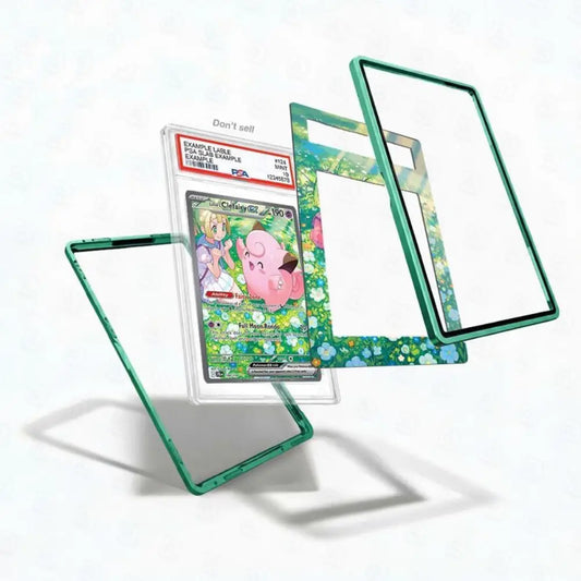 Pokémon trading card with floral design and green borders on a white background