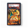 A PSA graded display card showing a Charizard V trading card design, with a PSA slab border and a red grading label at the top. The card includes a large 'CARD NOT INCLUDE' overlay and example text.