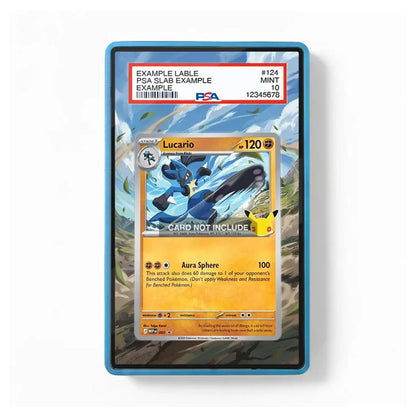 A graded Pokémon trading card in a blue PSA slab, shown against a clean white background. The card features Lucario, and the PSA grading label is visible at the top.