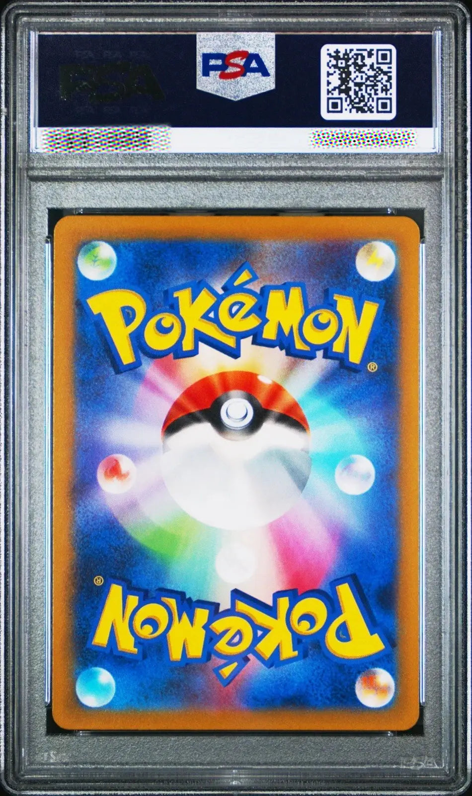 Pokémon trading card in a protective frame with FSA logo