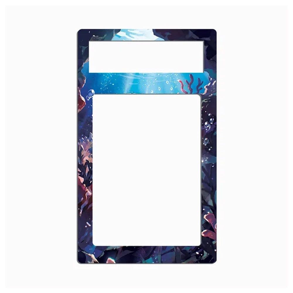 A decorative phone case frame or insert with a colorful underwater coral reef design in shades of blue, purple, and pink, shown on a plain white background.