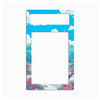 A decorative picture frame with a colorful cartoon ocean border. The frame features a bright blue sky and ocean background with white clouds, pink and purple sea creatures, and a large blank white center for a photo.