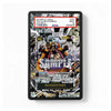 A PSA-graded sample collectible card in a black protective plastic case, featuring a highly detailed comic book-style illustration with a white header label at the top.