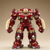 Red and gold robot suit on a beige background