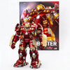 Red and gold superhero robot figure with a visible brand logo in the background